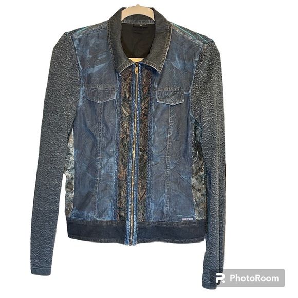 Blue Willi's Design Distress Paisley Aztec Zip Up Artsy Jacket size M. - Picture 1 of 9